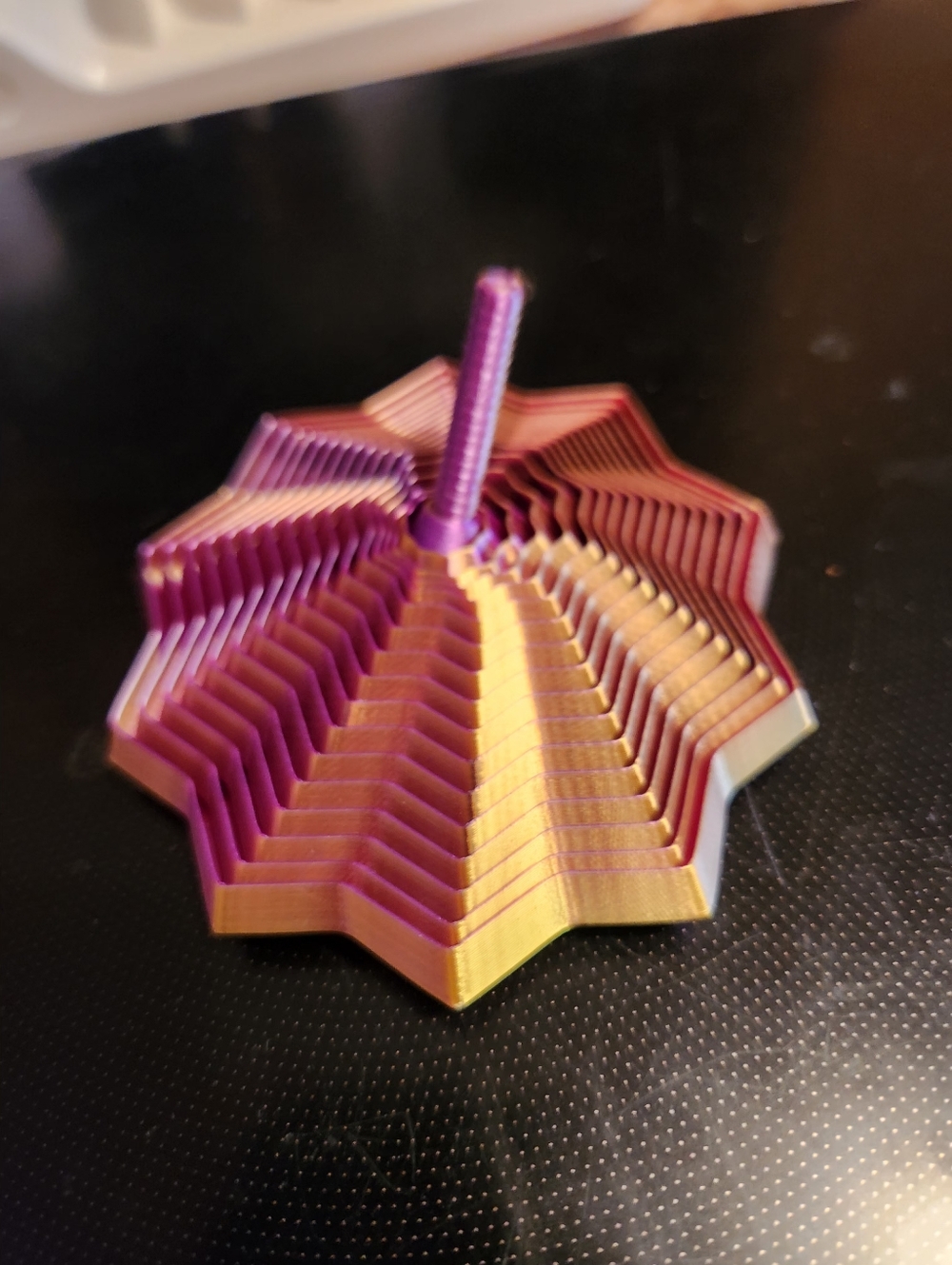 3D Printed Sensory Relax Star with Handle, Colorful Fractal Expanding Hexagonal - Picture 5 of 7